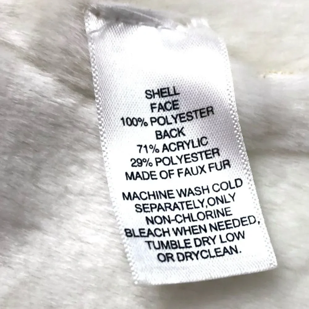 White House Black Market Ruffle Jacket Ivory Faux Fur Faux Suede Coat Sz M NWOT